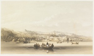 View of Trebizond from the sea by Sir Oswald Walters Brierly in 1856