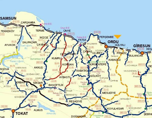 Ordu Haritalar, Ordu harita map