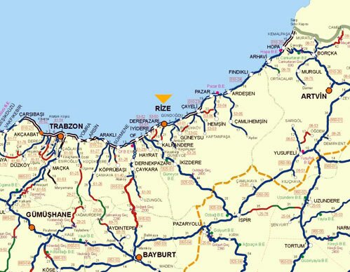 Rize haritas Rize map